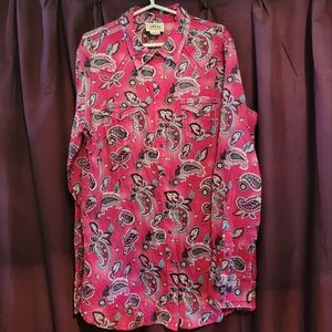 Pink paisley Ariat ladies Western pearl snap shirt
